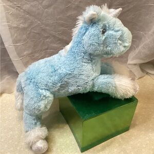 Baby GANZ Light Blue Whimsy Unicorn Plush with Silver Accents Easter Basket